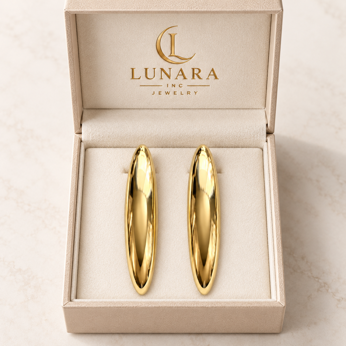 Gold Curved Statement Earrings