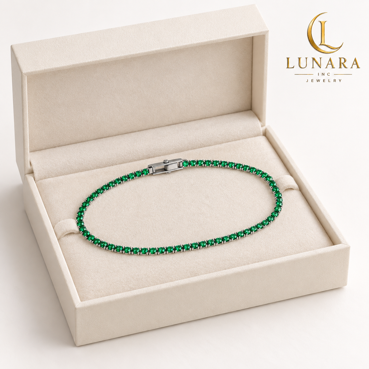Emerald Green Tennis Bracelet