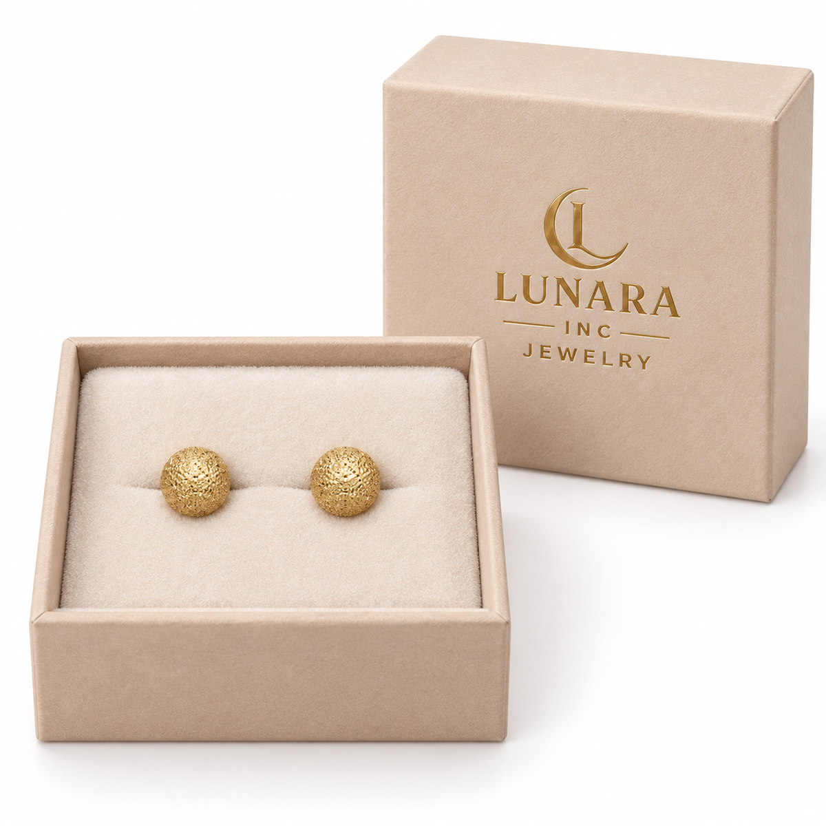 Textured Gold Dome Stud Earrings