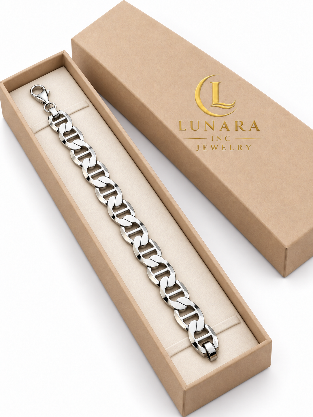 Men’s Silver Open Link Bracelet