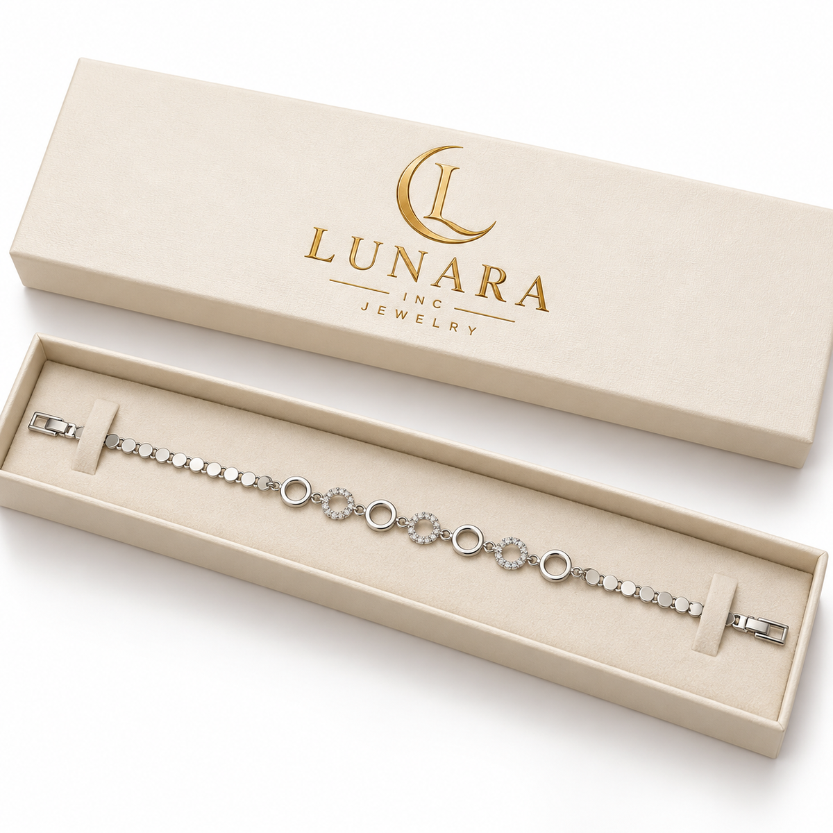 Silver Alternating Circle Bracelet
