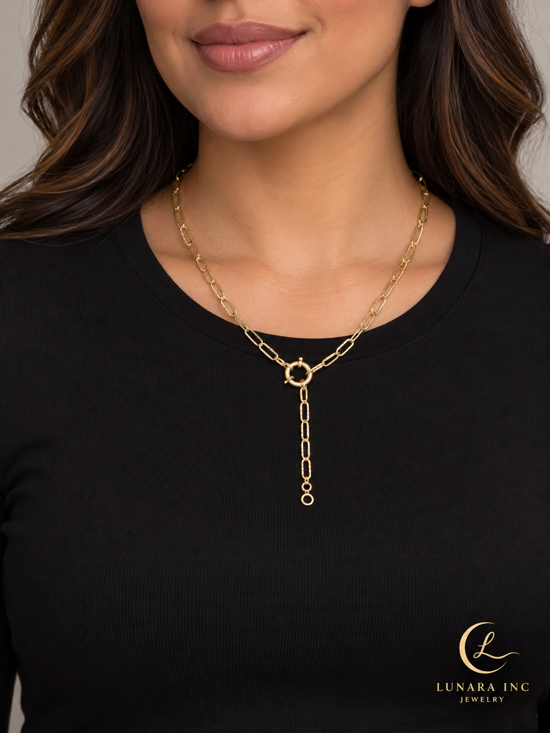 Versatile Gold-Tone Paperclip Necklace