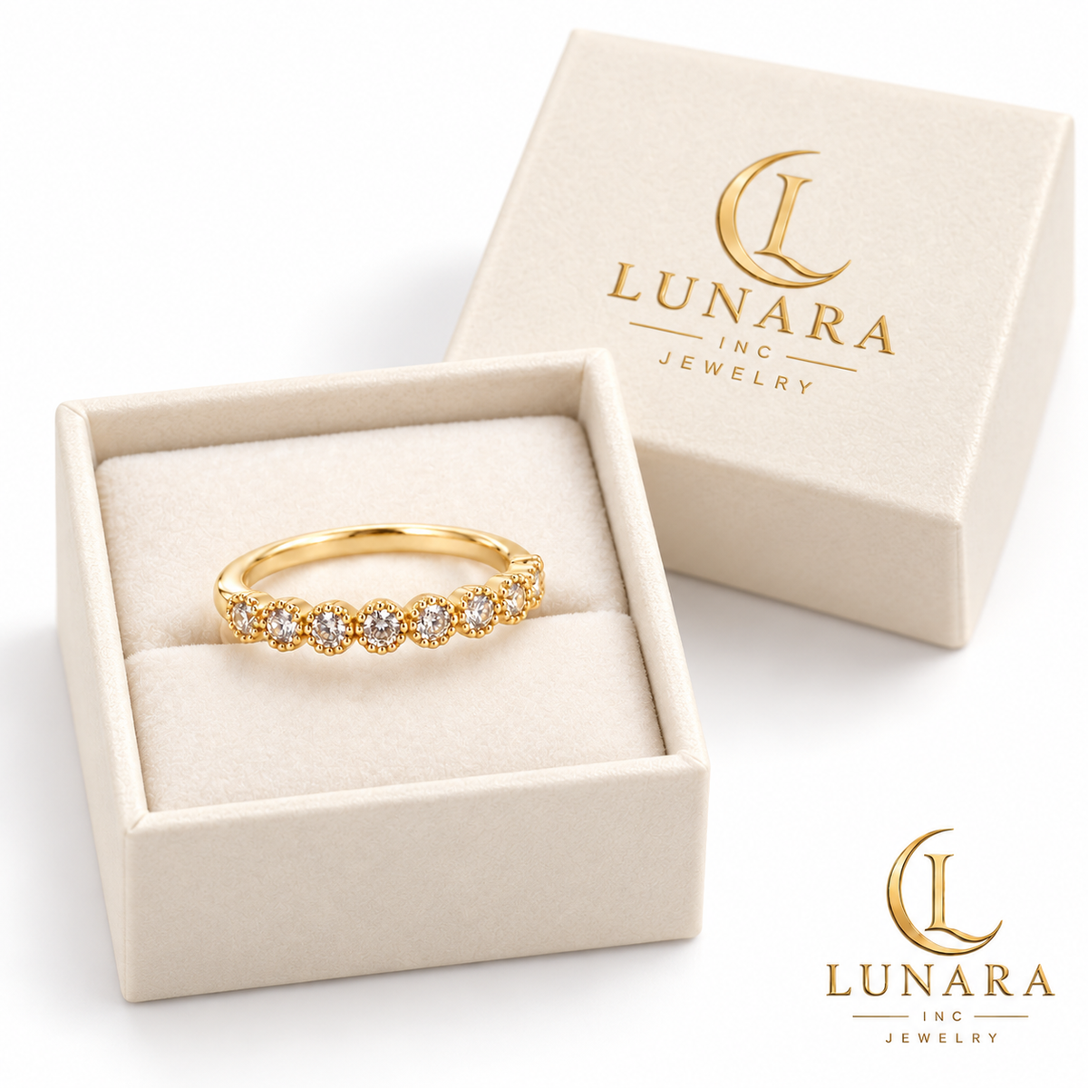Golden Radiance Round Stone Ring