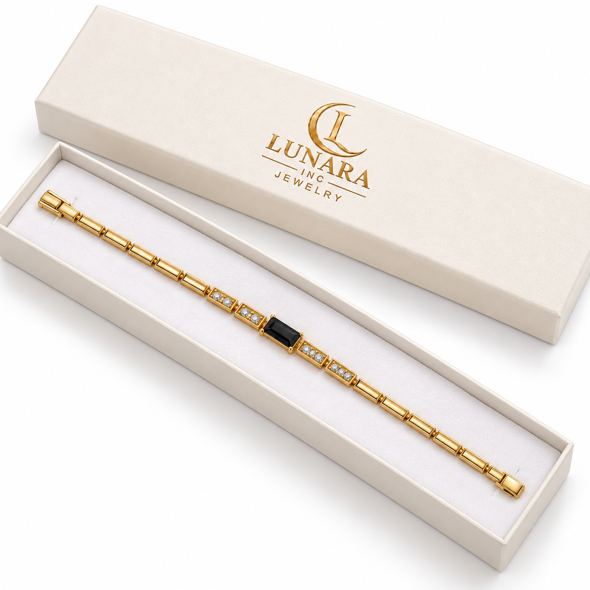 Midnight Elegance Gold-Tone Bracelet