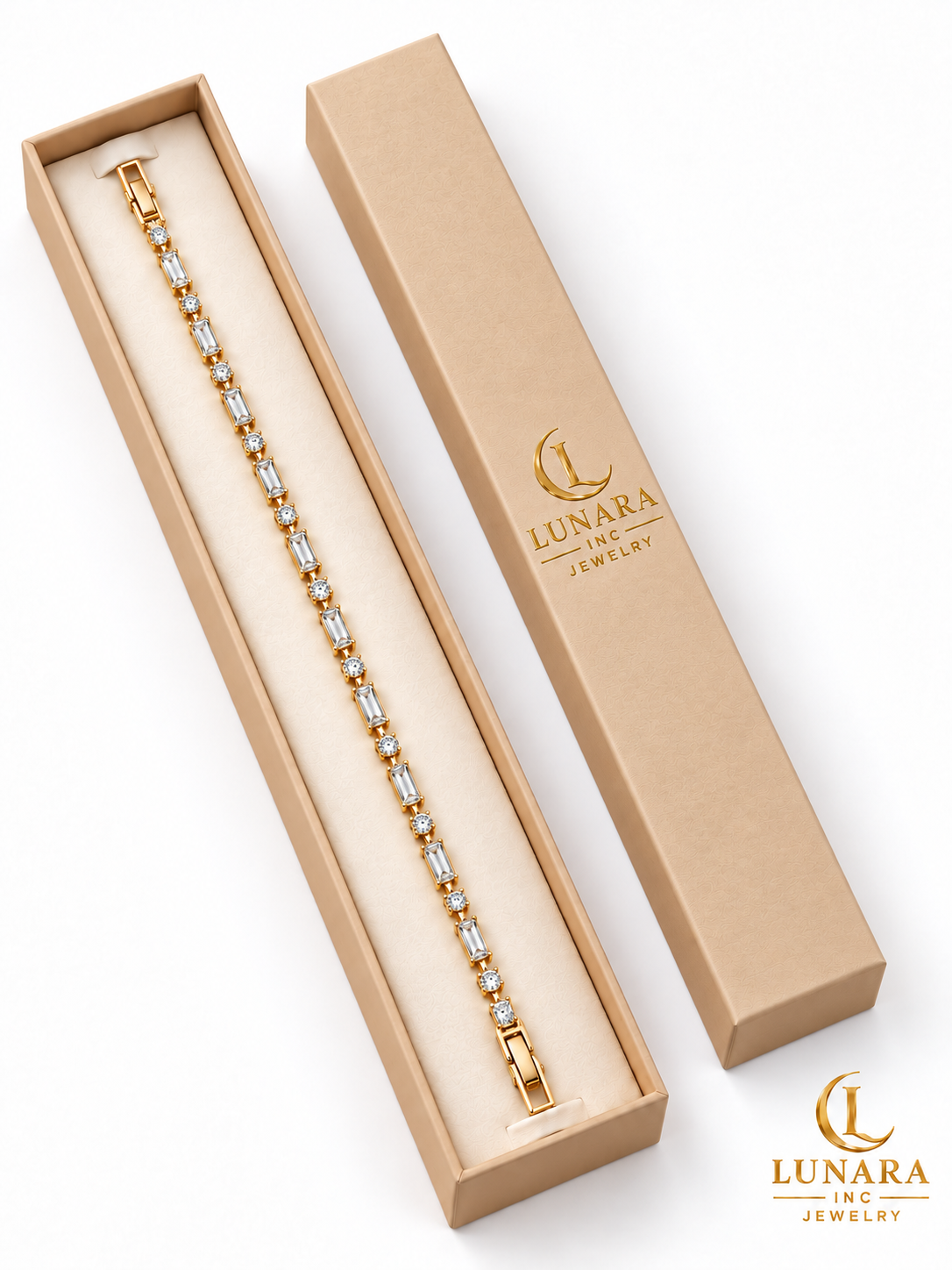 Golden Baguette Sparkle Bracelet