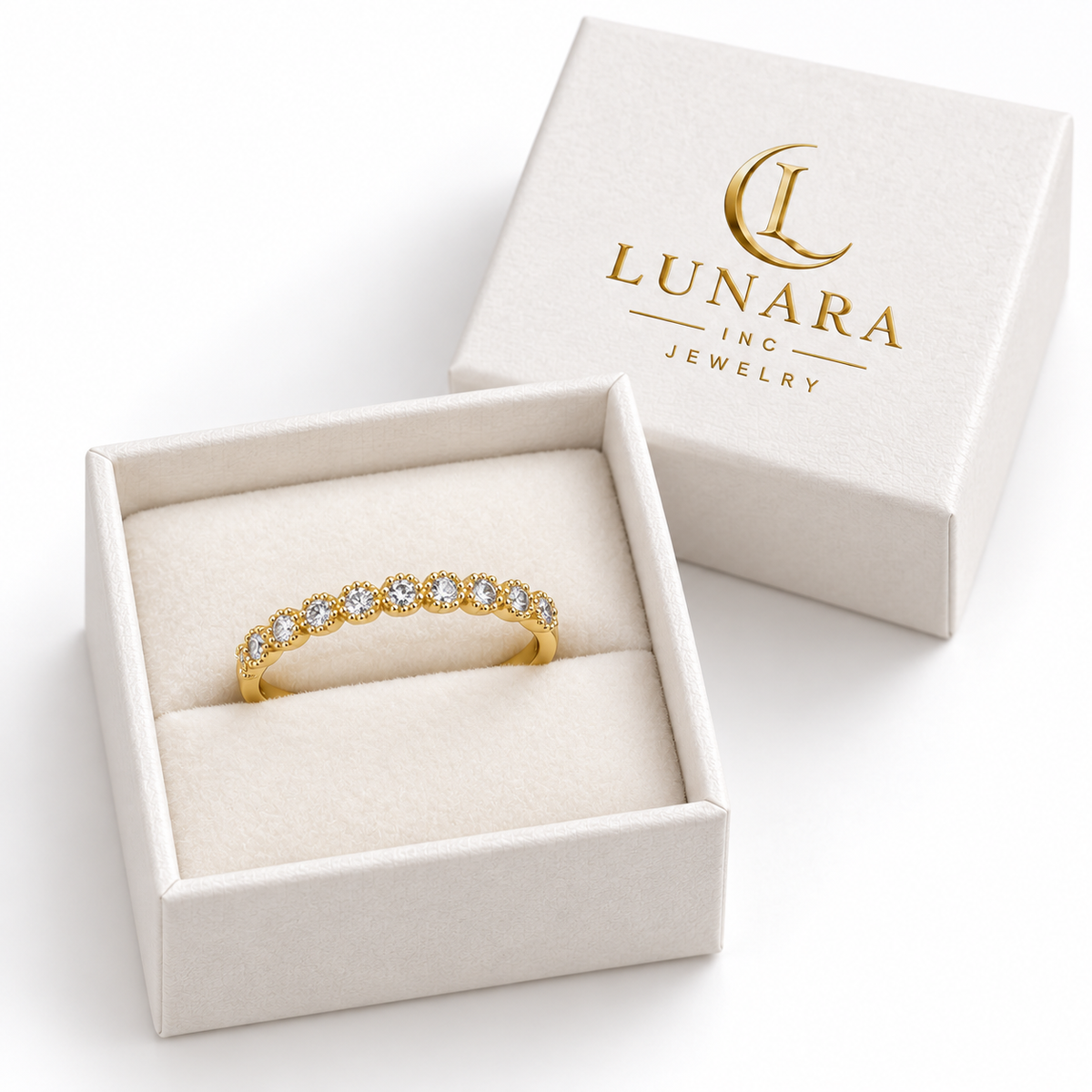 Golden Beaded Sparkle Ring