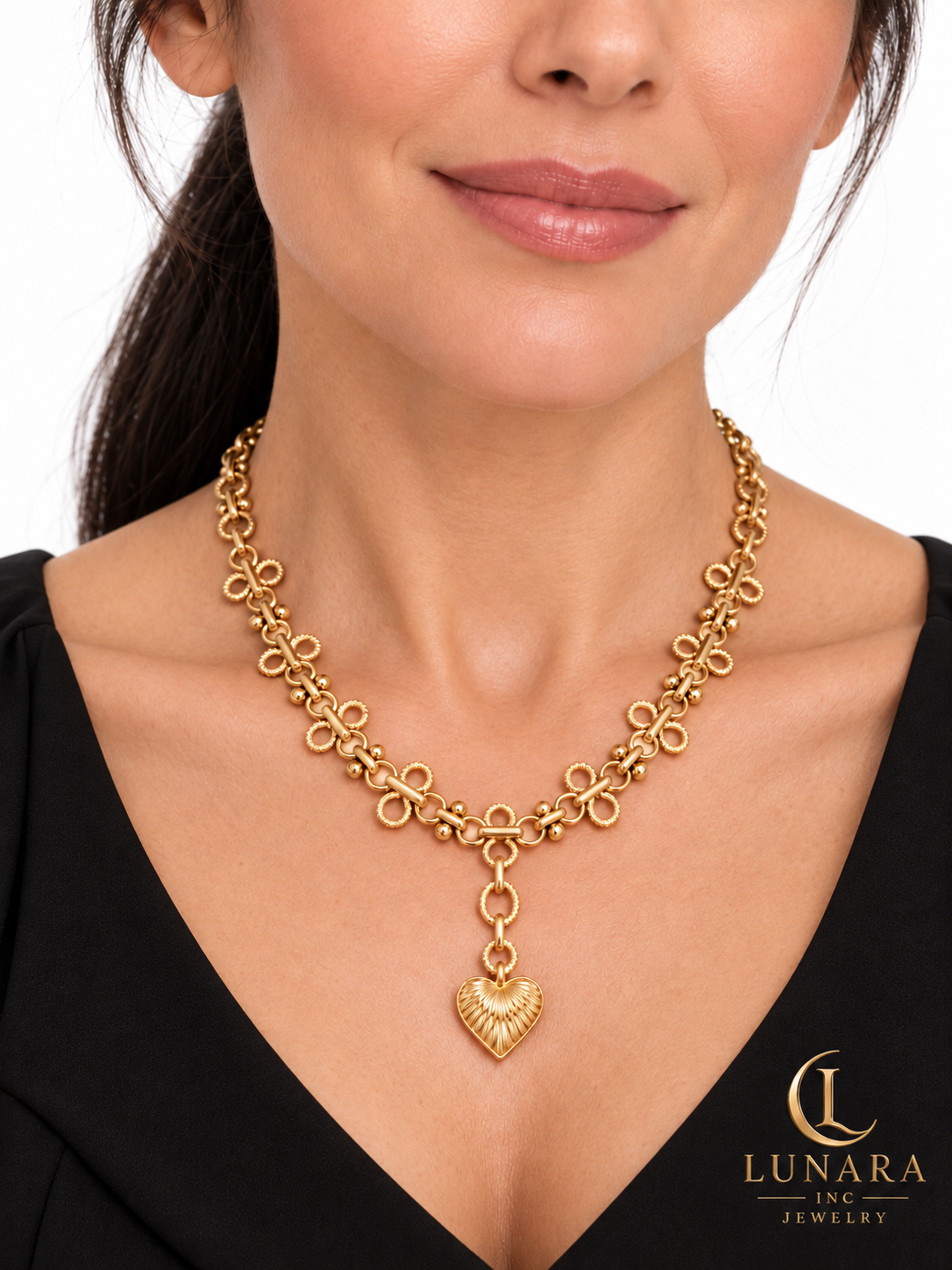 Radiant Heart Drop Chain
