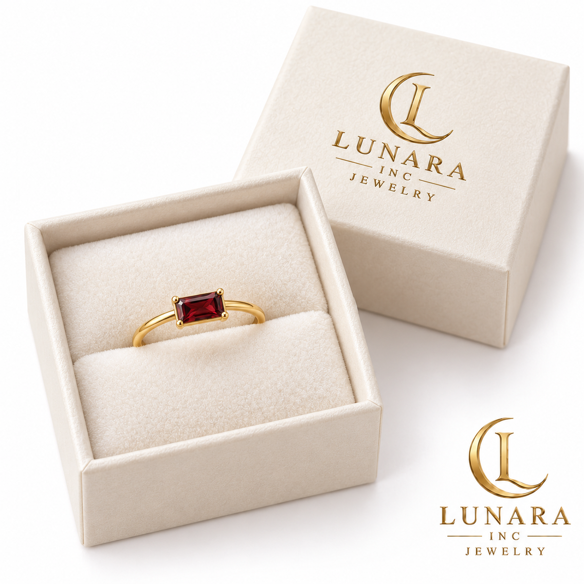 Midnight Wine Rectangular Crystal Ring