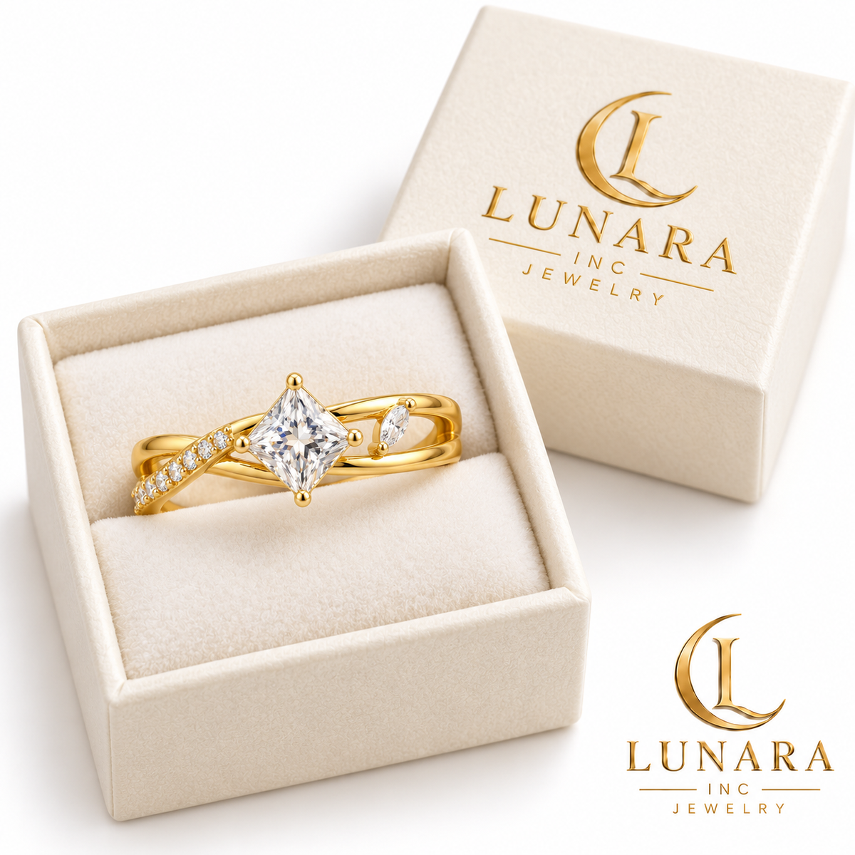 Lunara Starlight Asymmetric Gold-Tone Ring