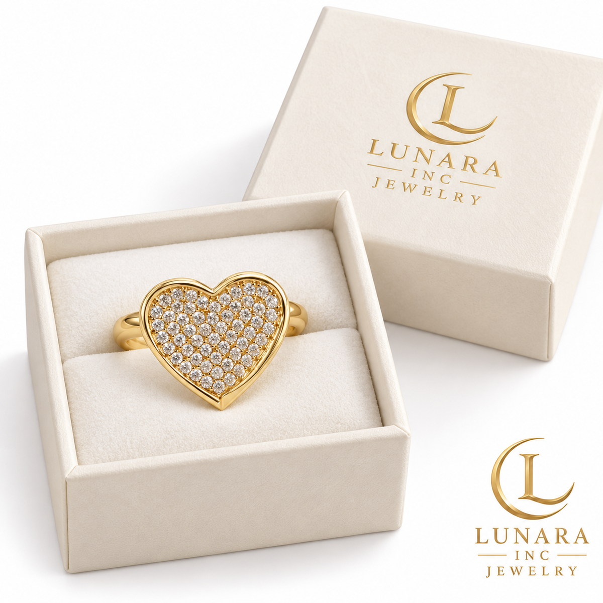 Radiant Love Pavé Heart Ring