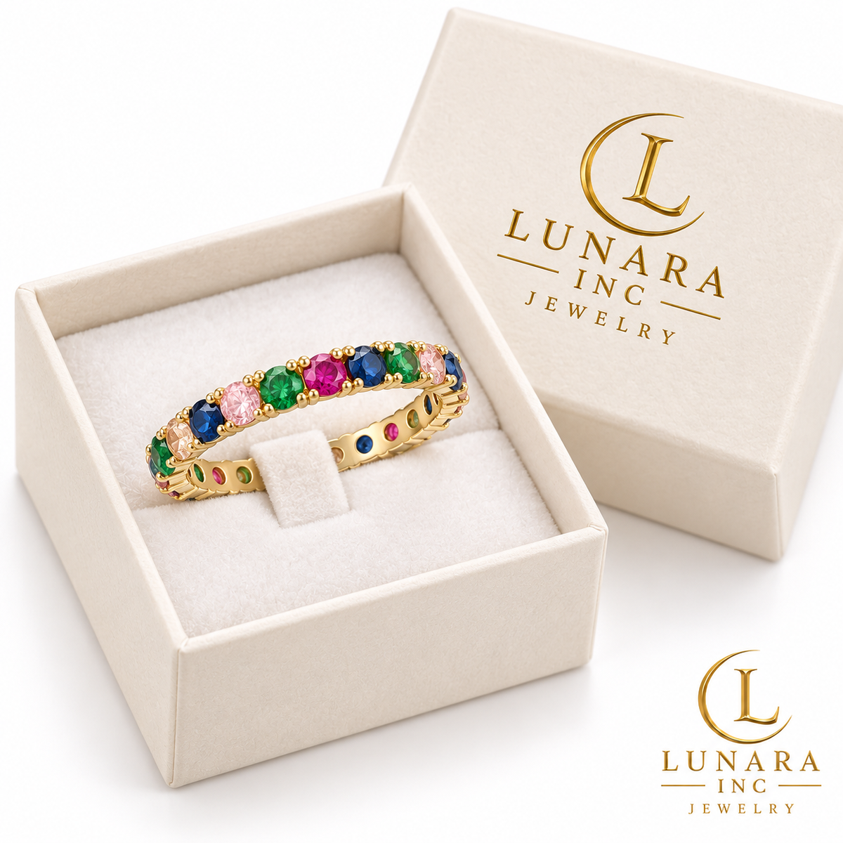 Rainbow Eternity Ring