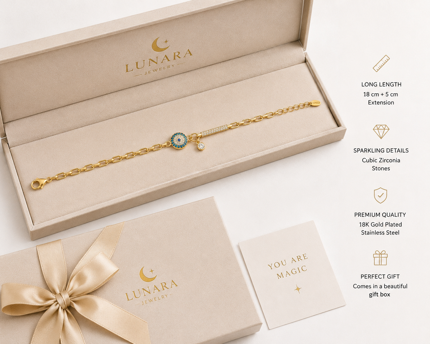 ✨ Lunara Evil Eye Spark Bracelet