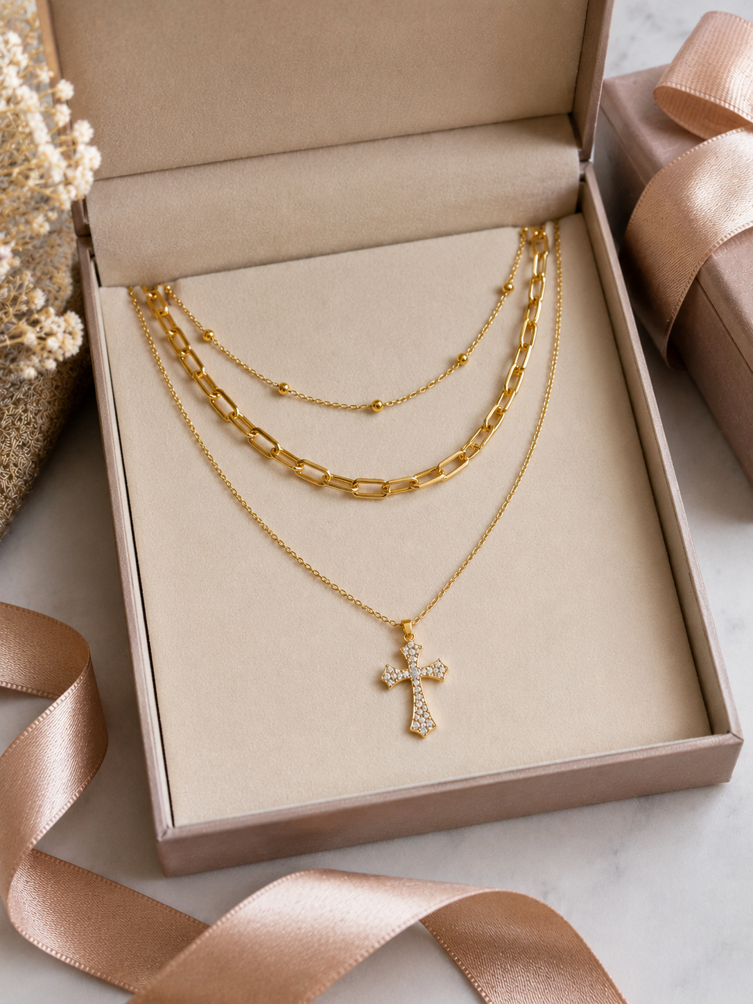 ✝️ Faith Triple Layer Necklace