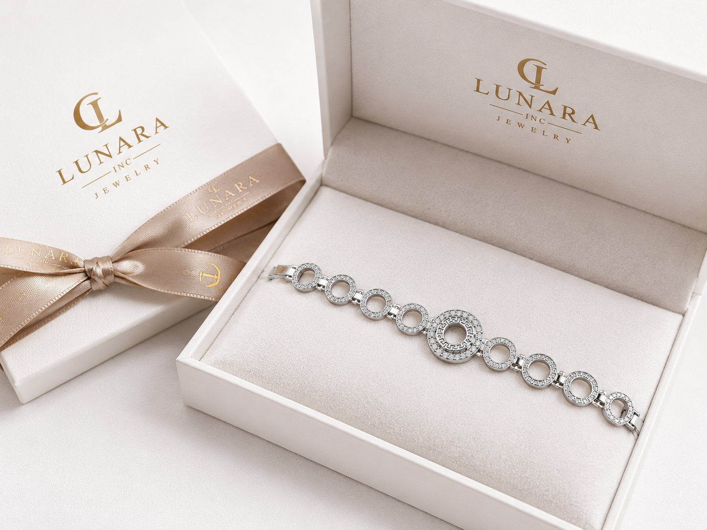 Greek Halo Circle Crystal Bracelet