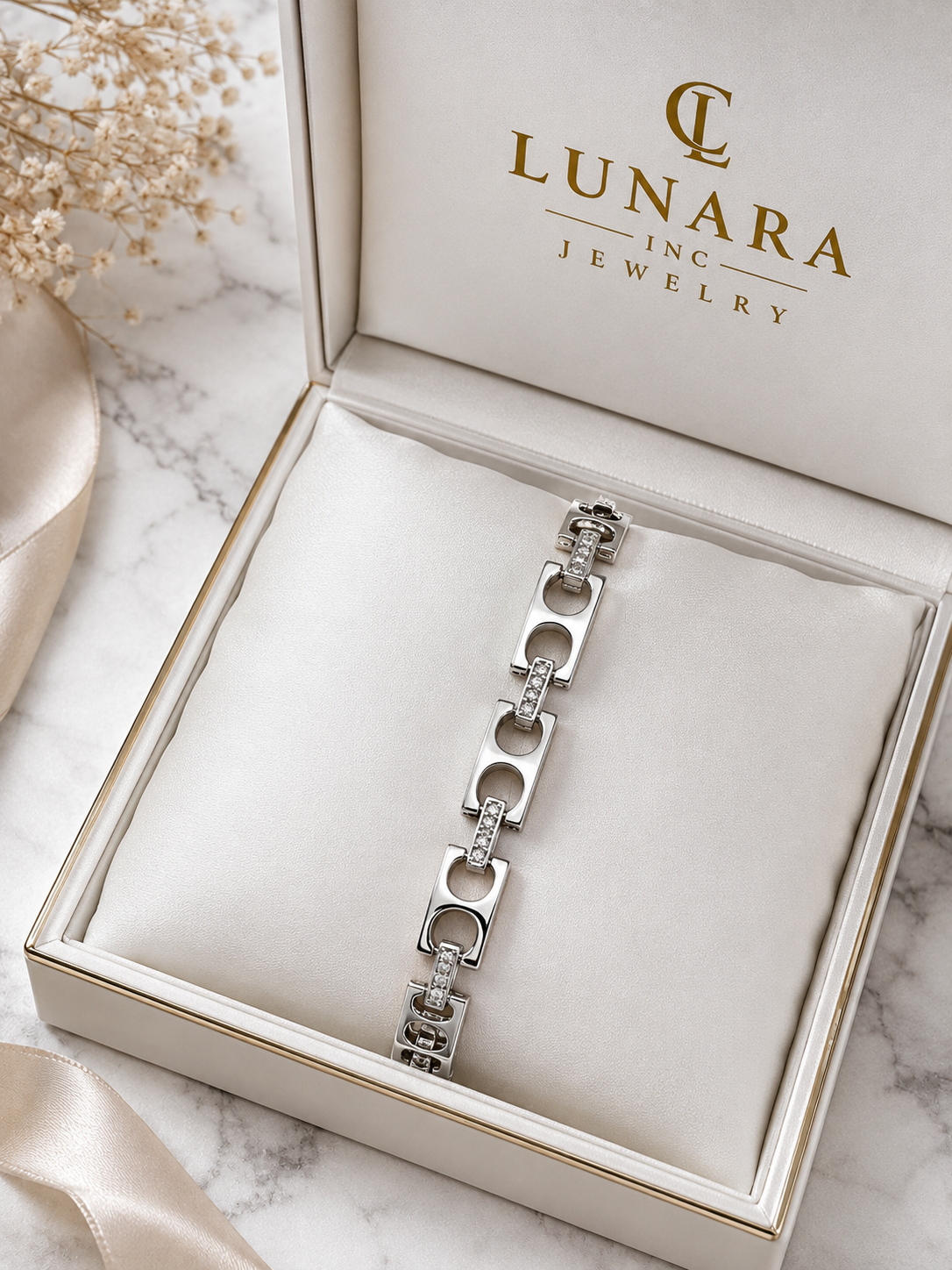 Double Link Cubic Zirconia Bracelet