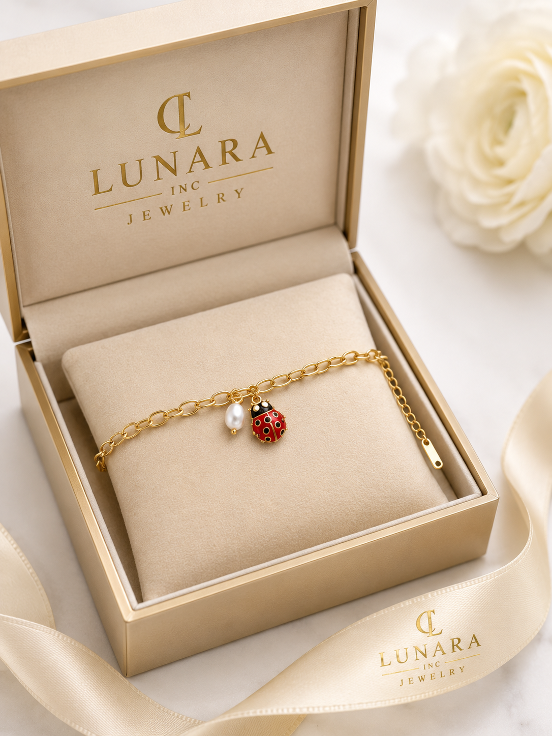 Lucky Ladybug Charm Bracelet π