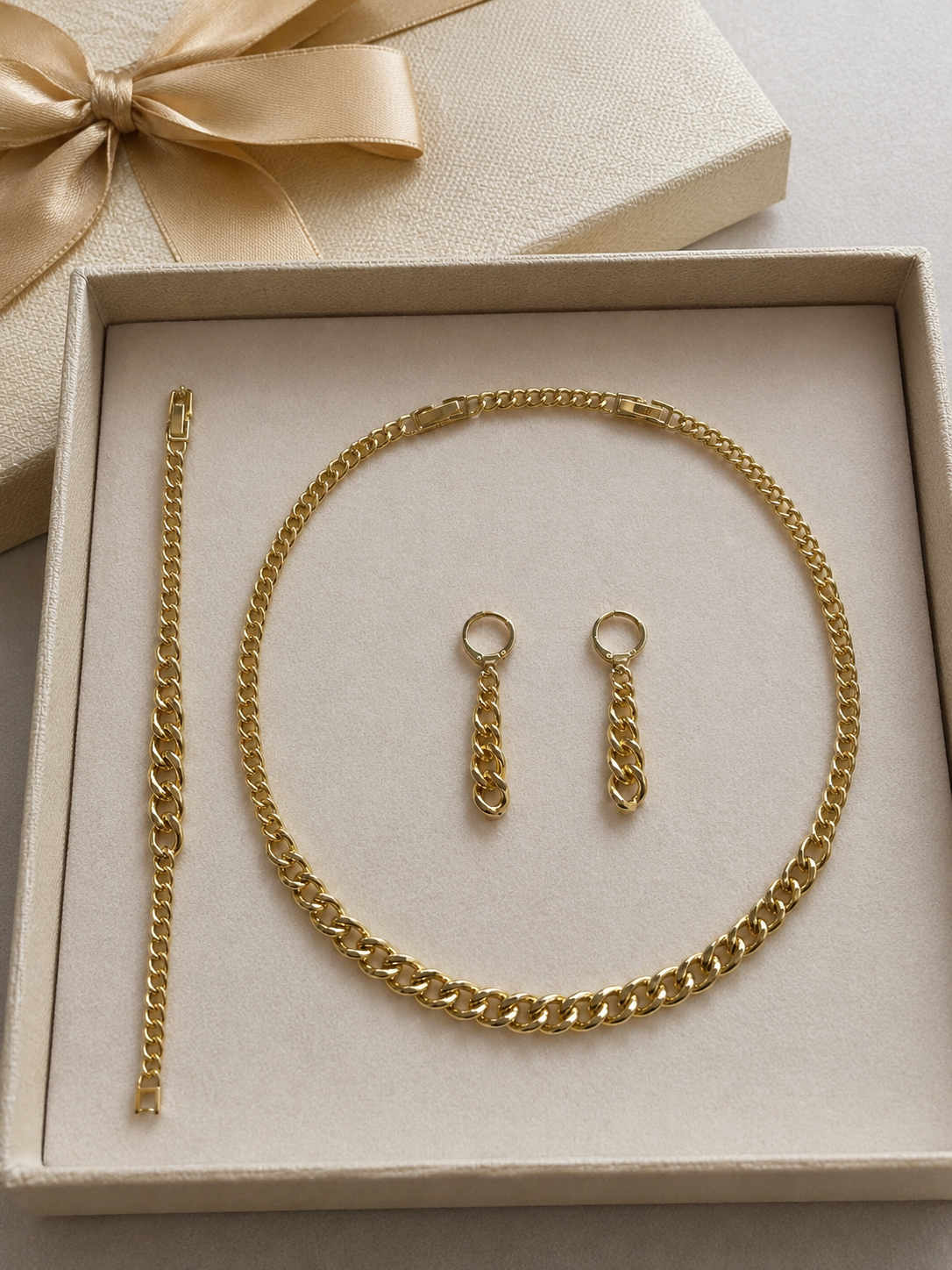 Lunara Gradient Cuban Link Jewelry Set