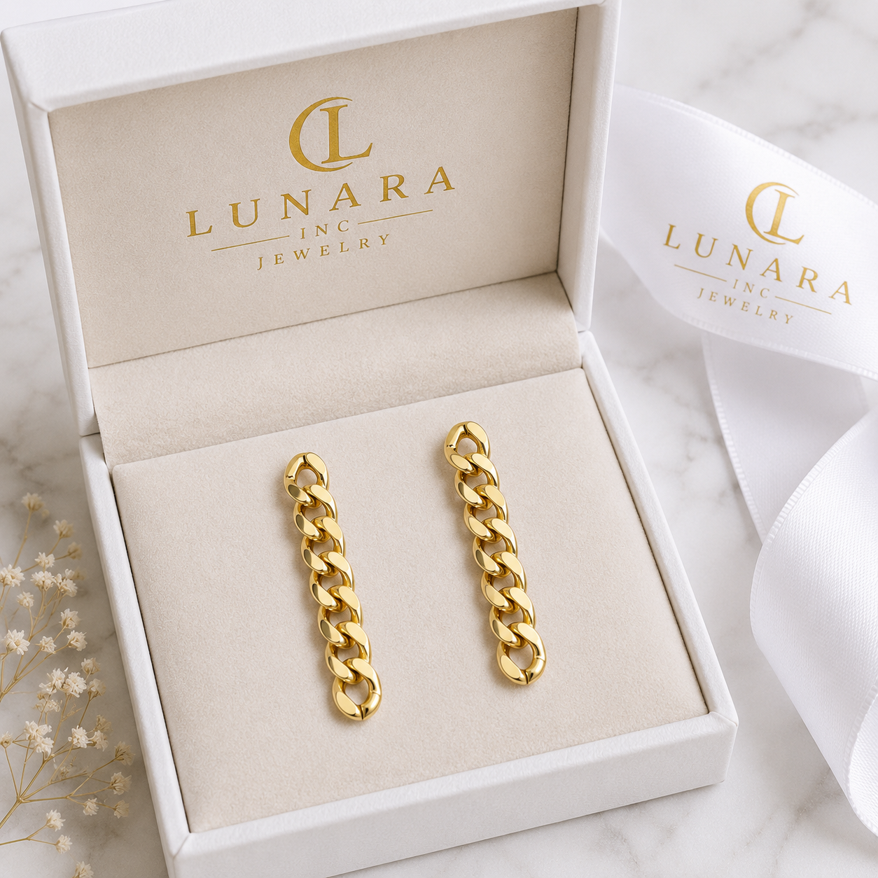 Cuban Link Drop Earrings