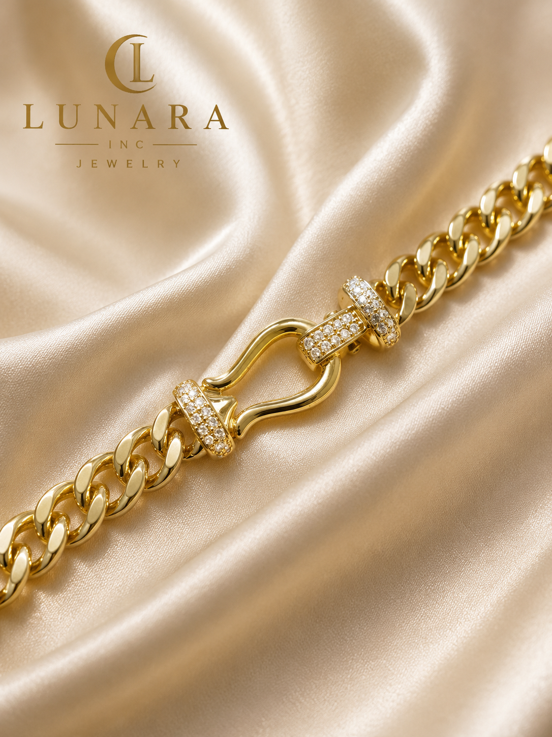 Lunara Pavé Link Cuban Bracelet
