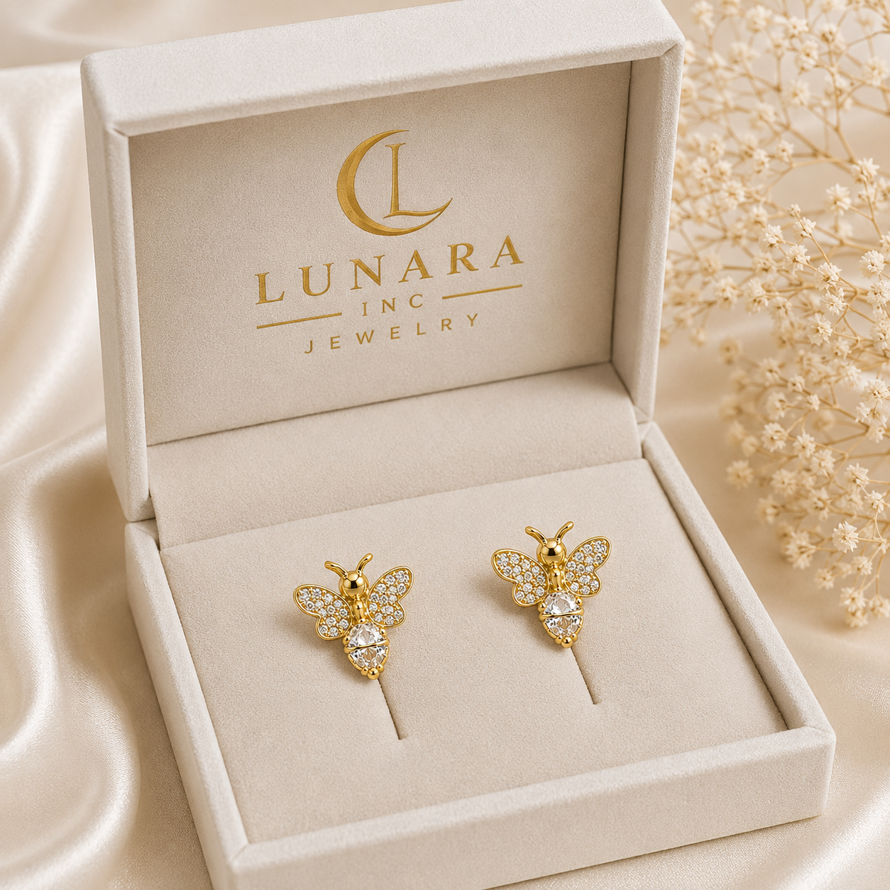 Crystal Bee Stud Earrings