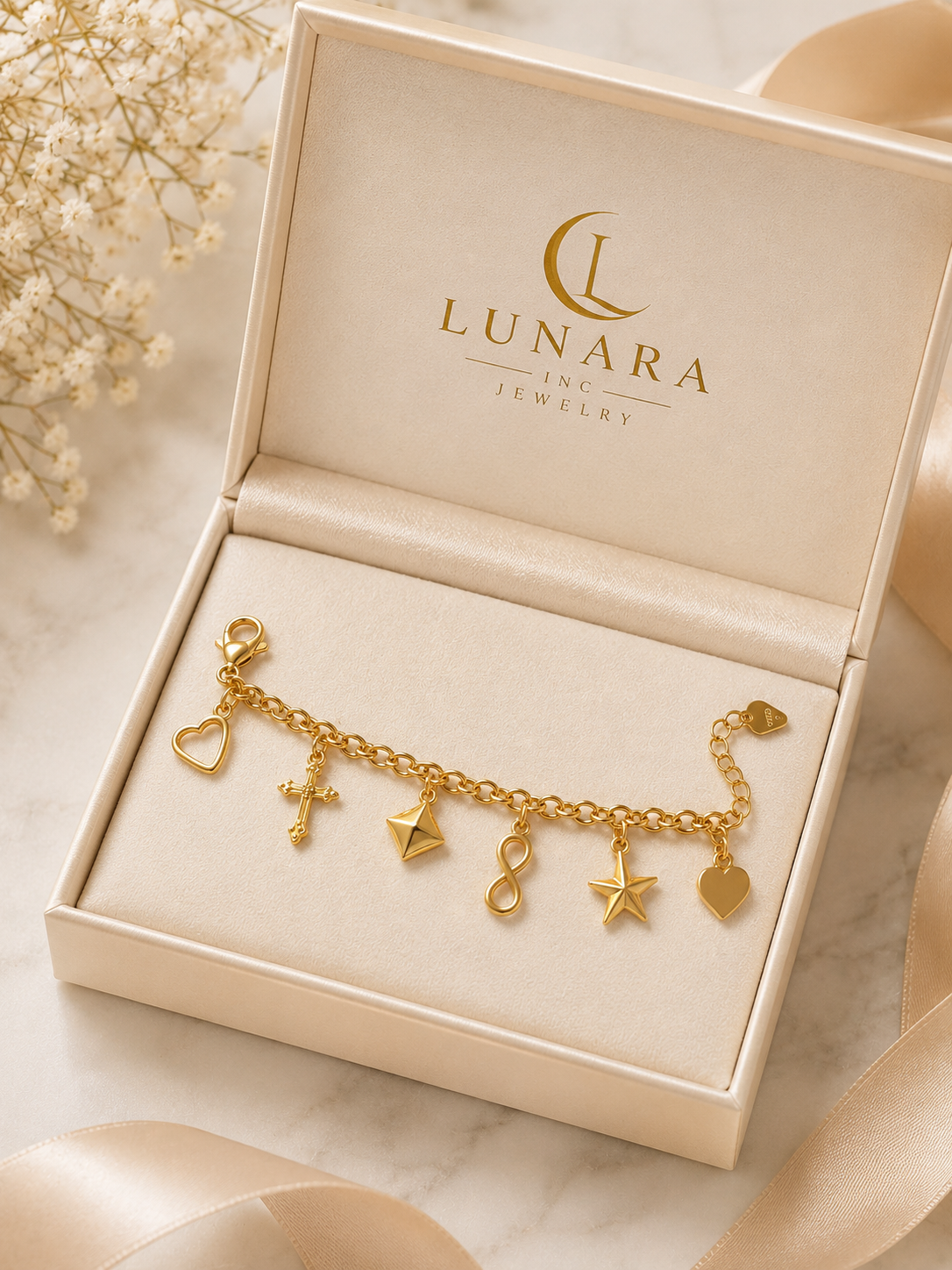 Lunara Gold Charm Bracelet