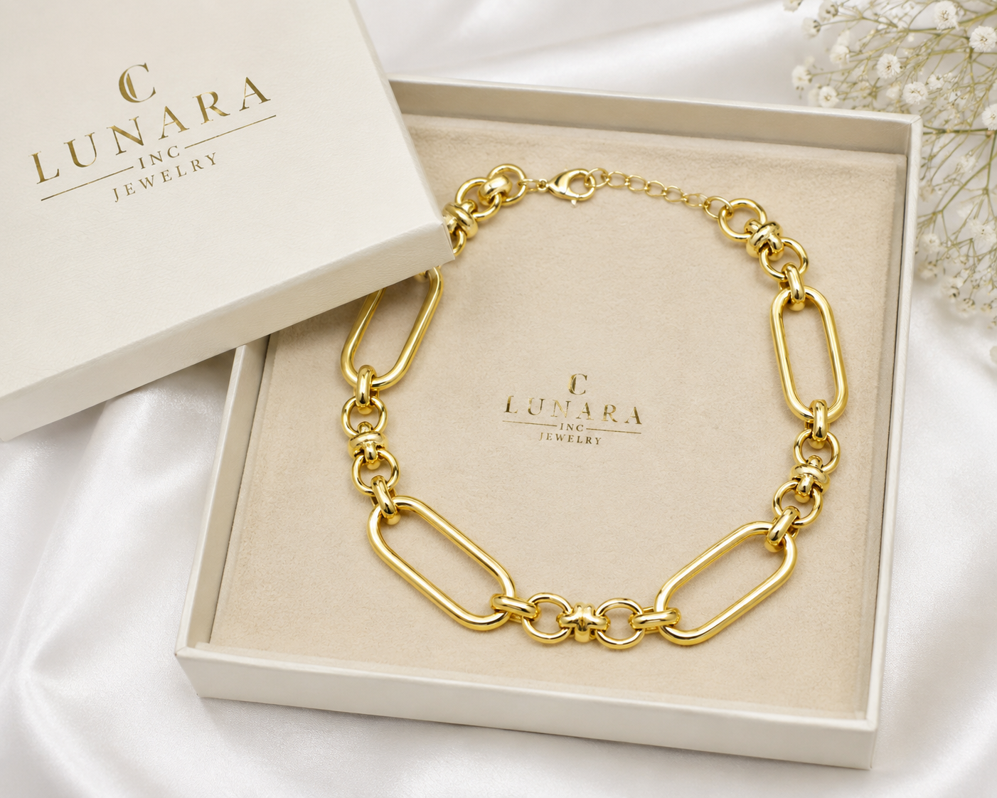 Gold Statement Link Necklace