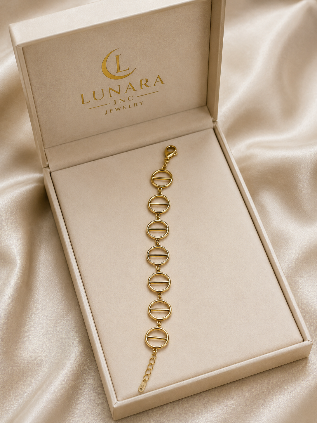 Modern Circle Link Gold Bracelet