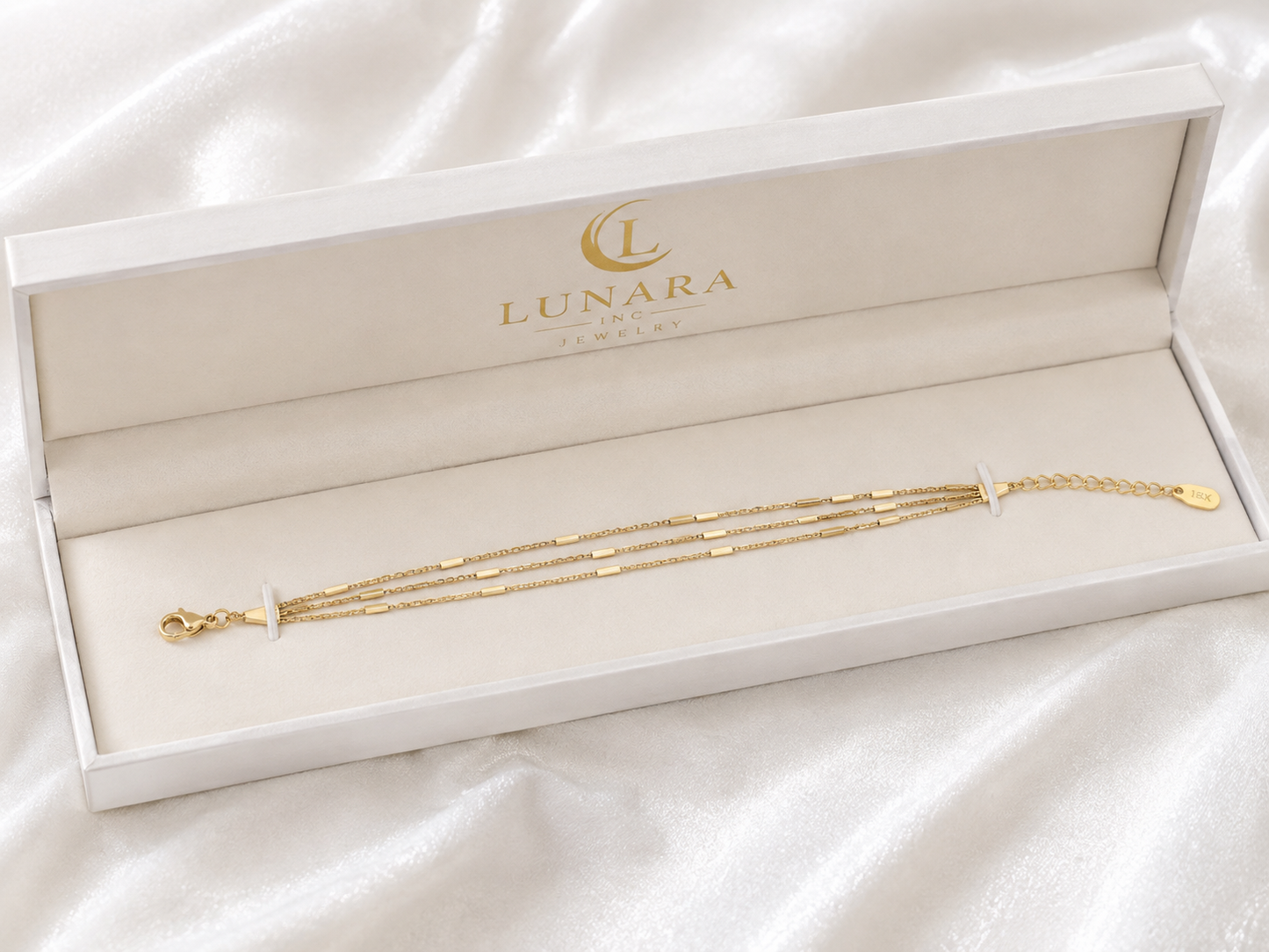 Triple Layer Bar Chain Bracelet