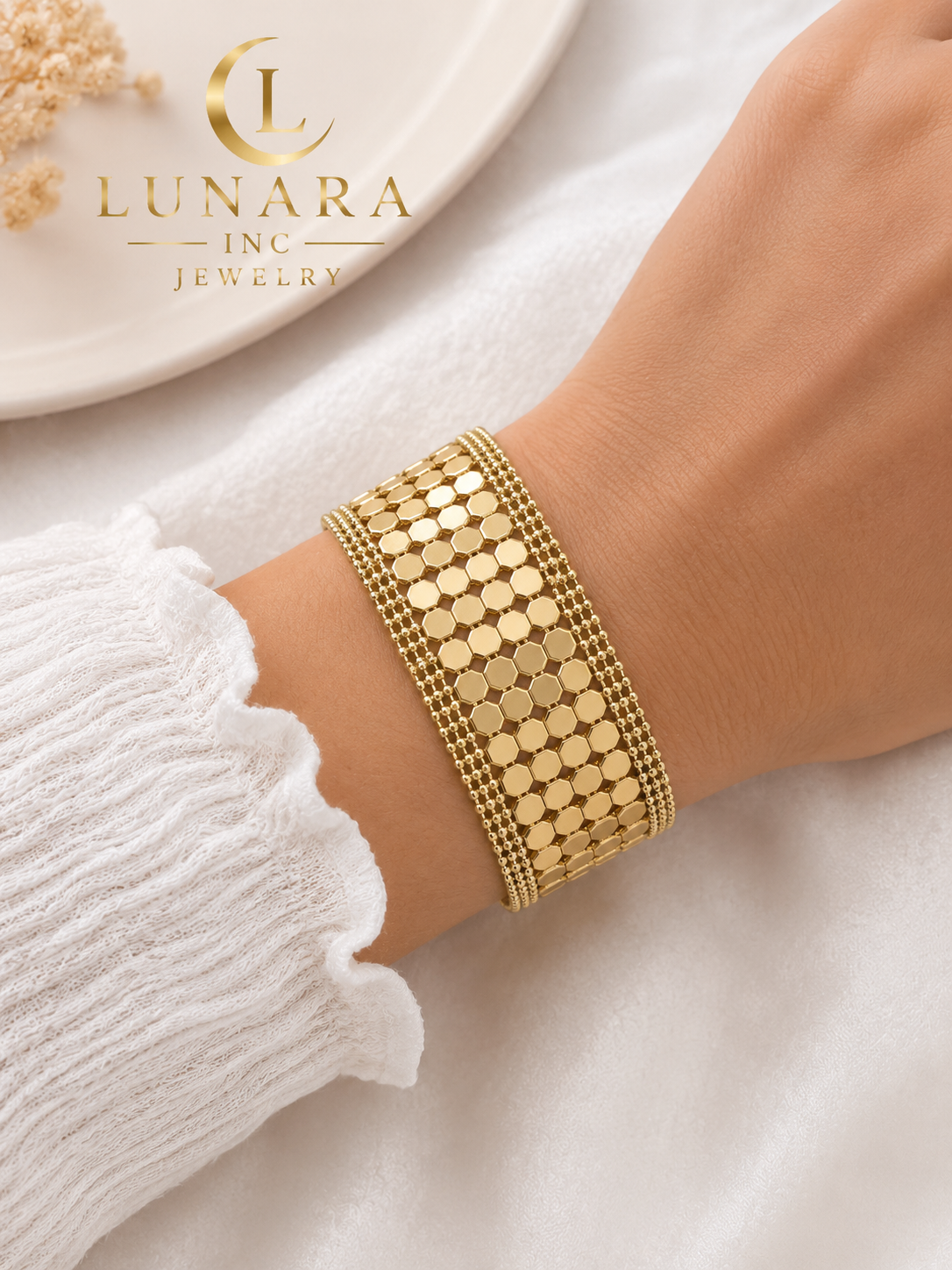 Reversible Gold Mesh Bracelet – Double-Sided