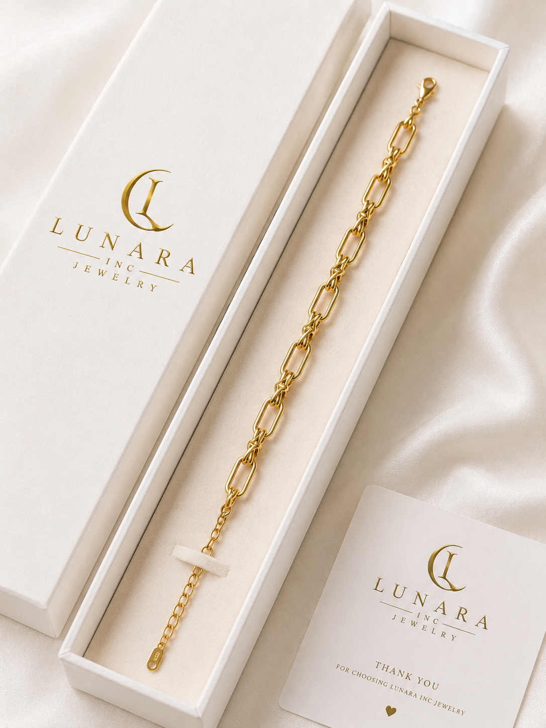Lunara Statement Mixed Link Gold Bracelet