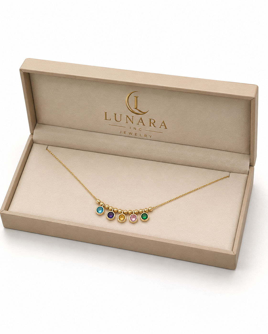 Multicolor Gemstone Charm Necklace