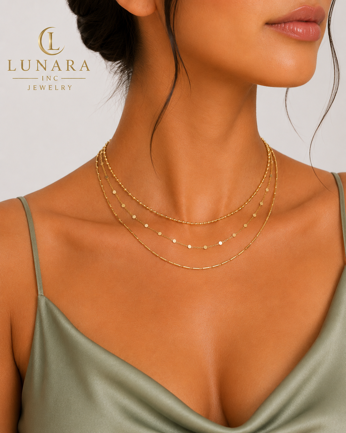 Triple Layer Gold Chain Necklace