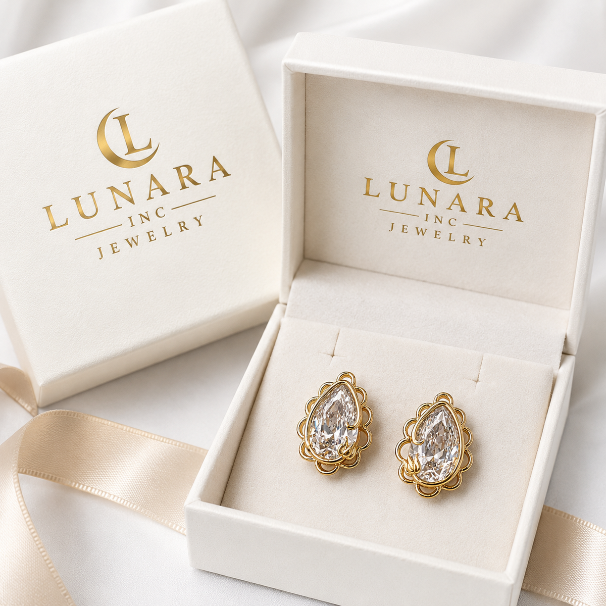 ✨ Crystal Teardrop Filigree Earrings