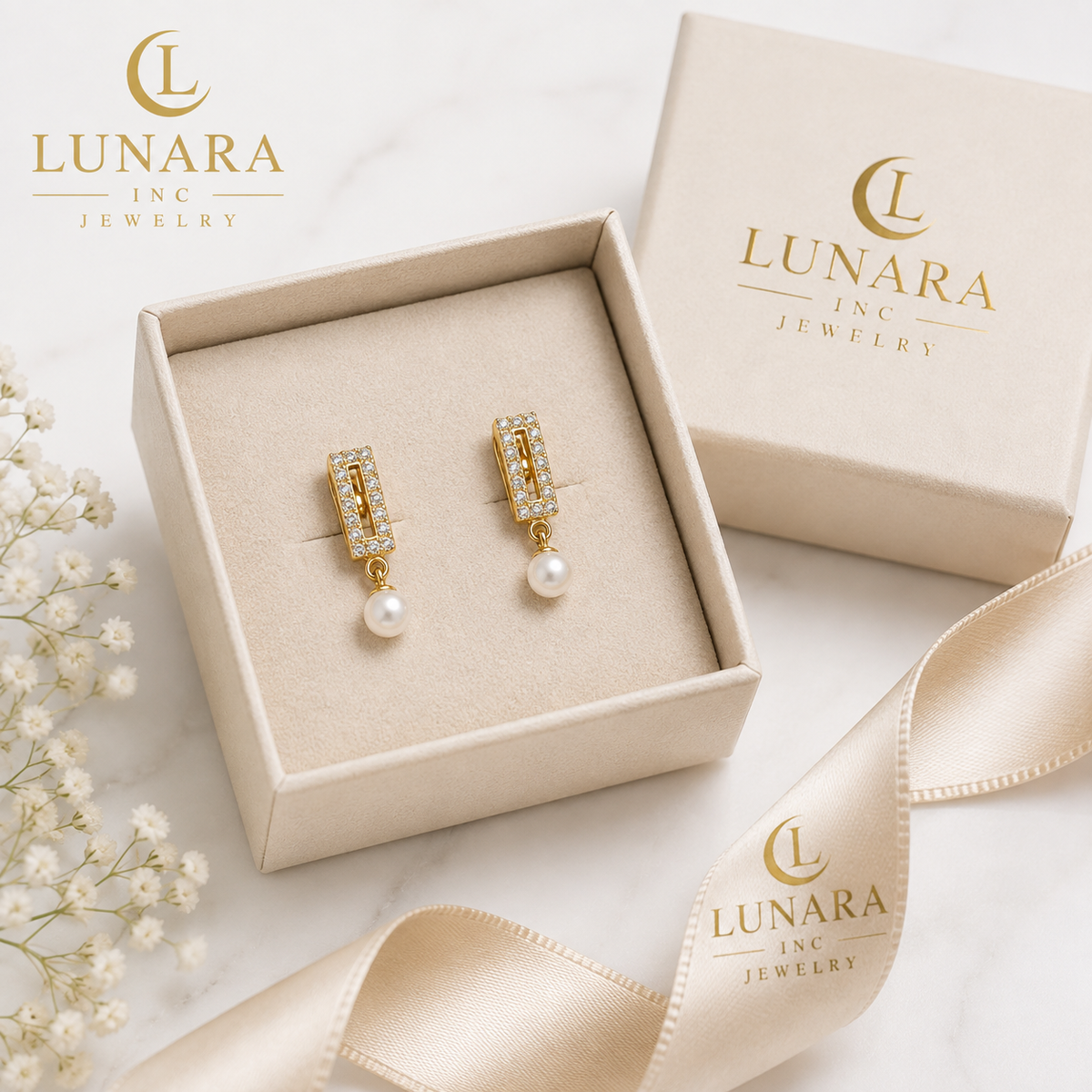 Pearl Radiance Crystal Drop Earrings