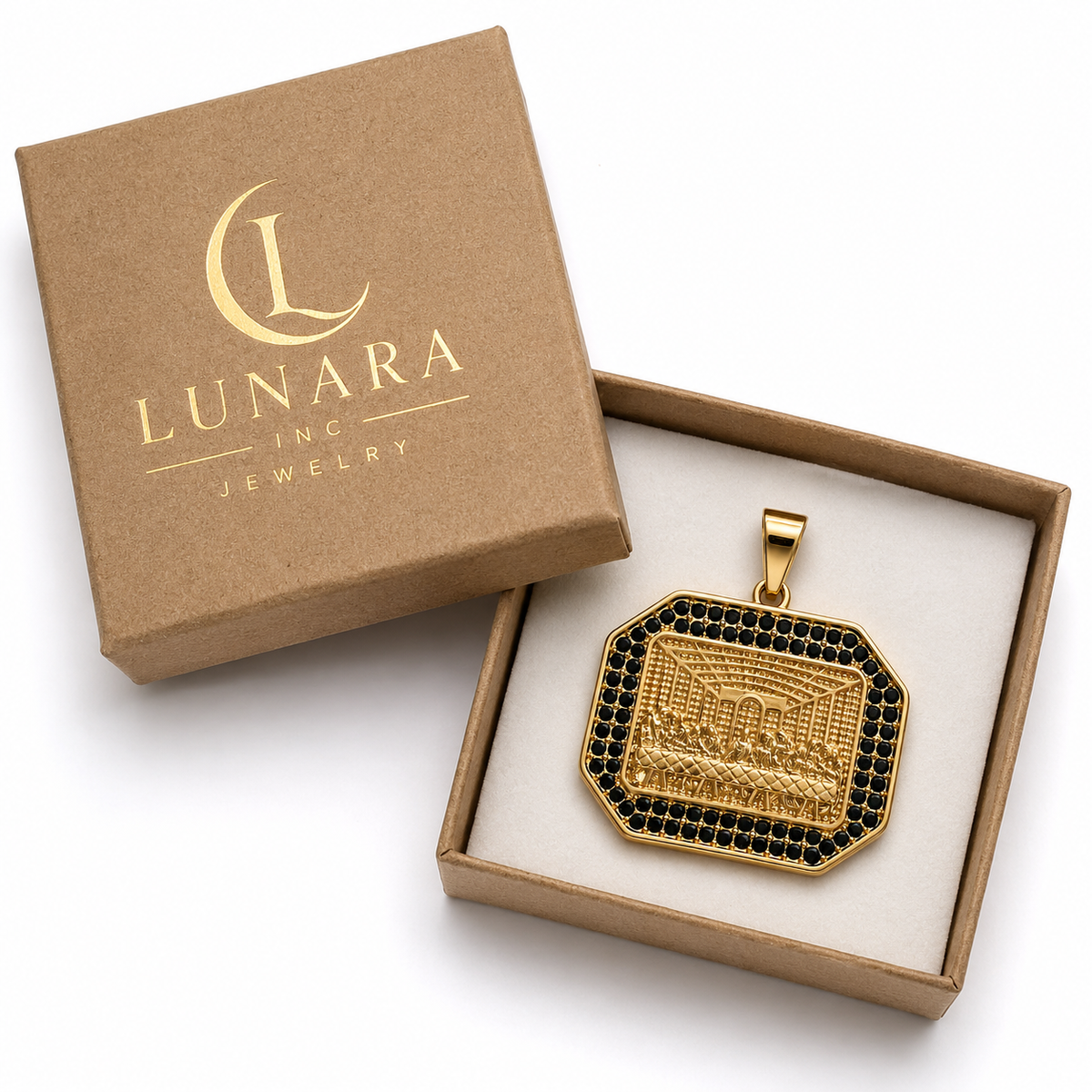 Last Supper Black Crystal Pendant