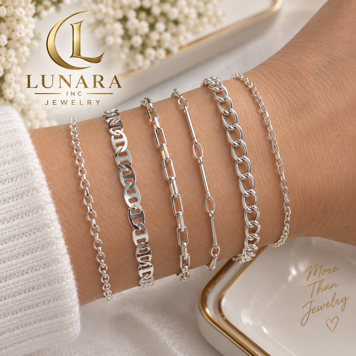 Silver Essential Bracelet Collection – Set of 6