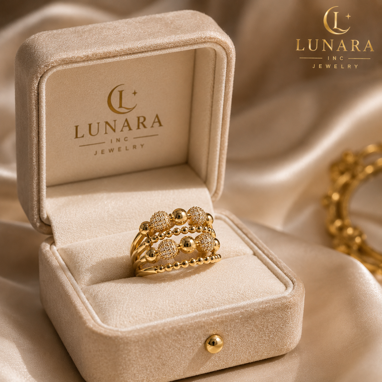 Golden Royale Beaded Ring