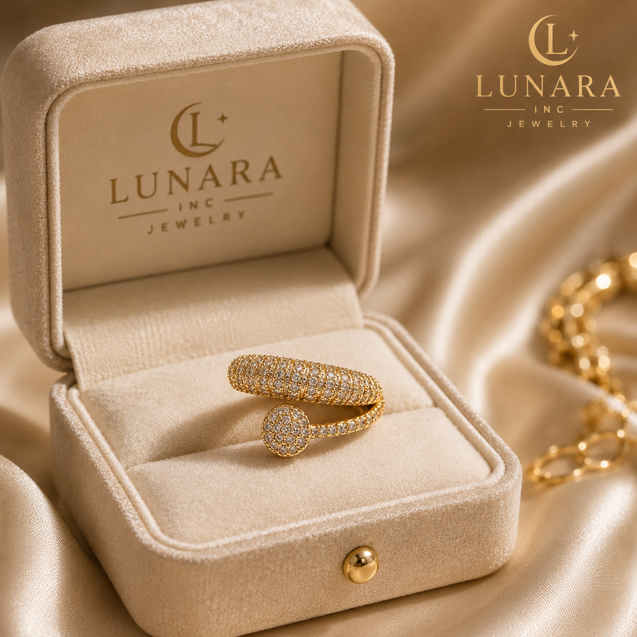 Lunara Diamond Spiral Ring