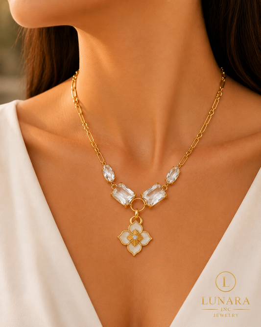Crystal Flower Necklace ✨