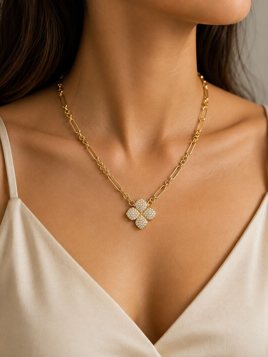 Lunara Floral Pendant Necklace