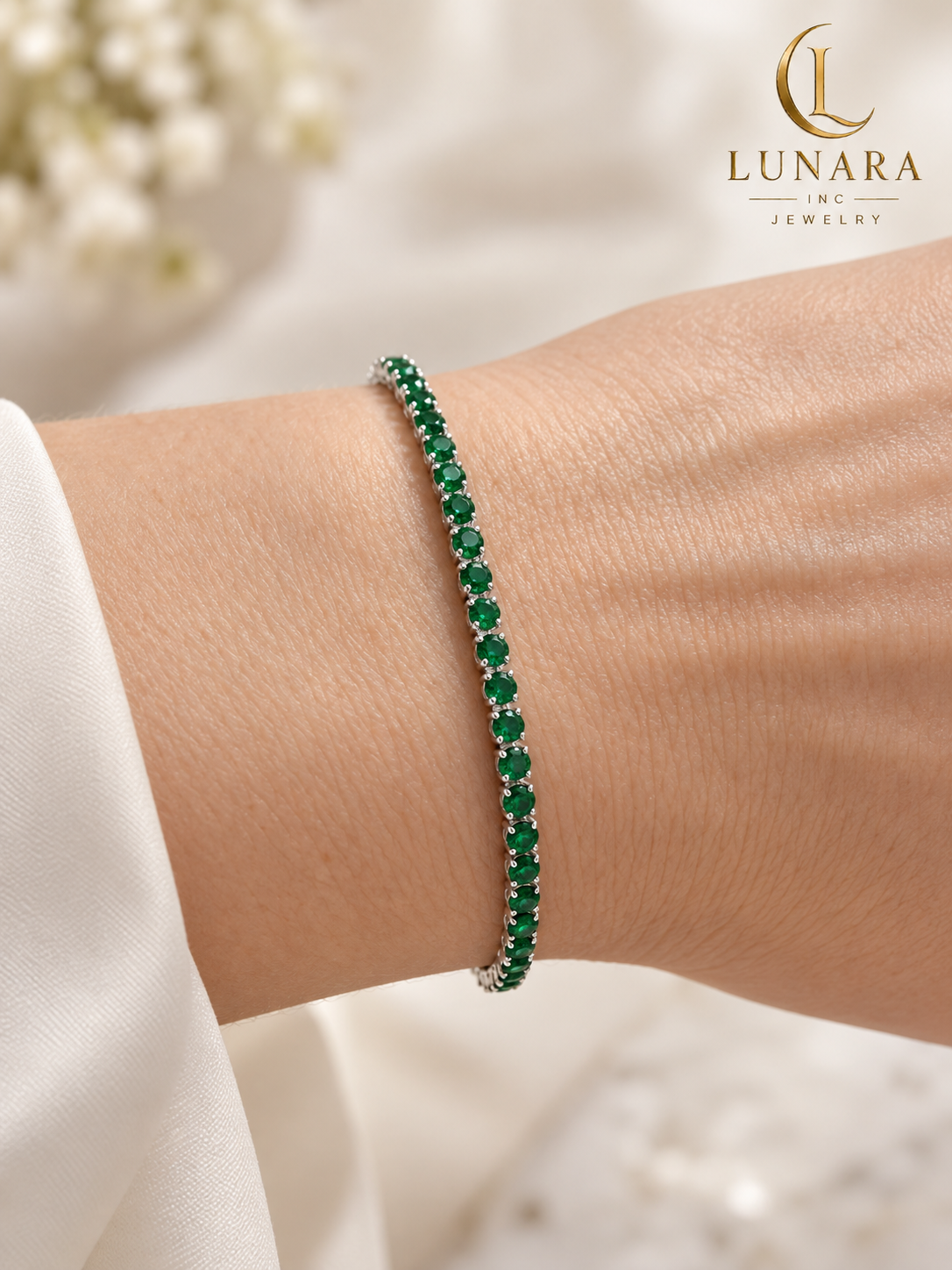 Emerald Green Tennis Bracelet