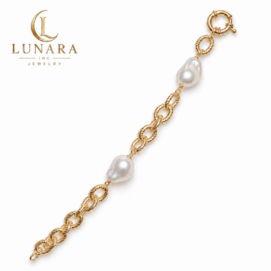 Golden Baroque Pearl Bracelet