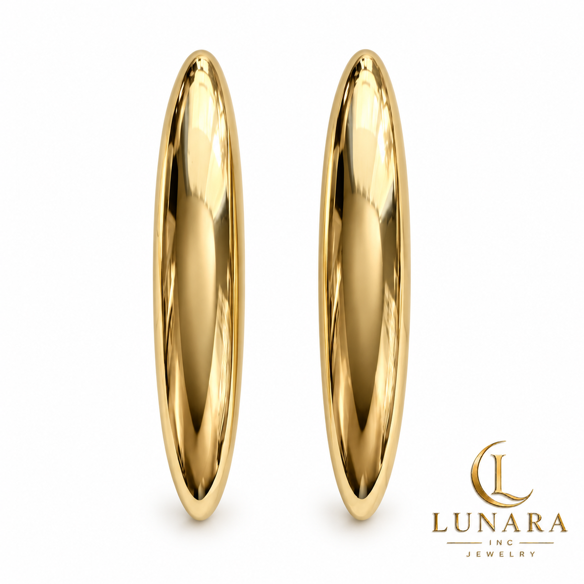 Gold Curved Statement Earrings
