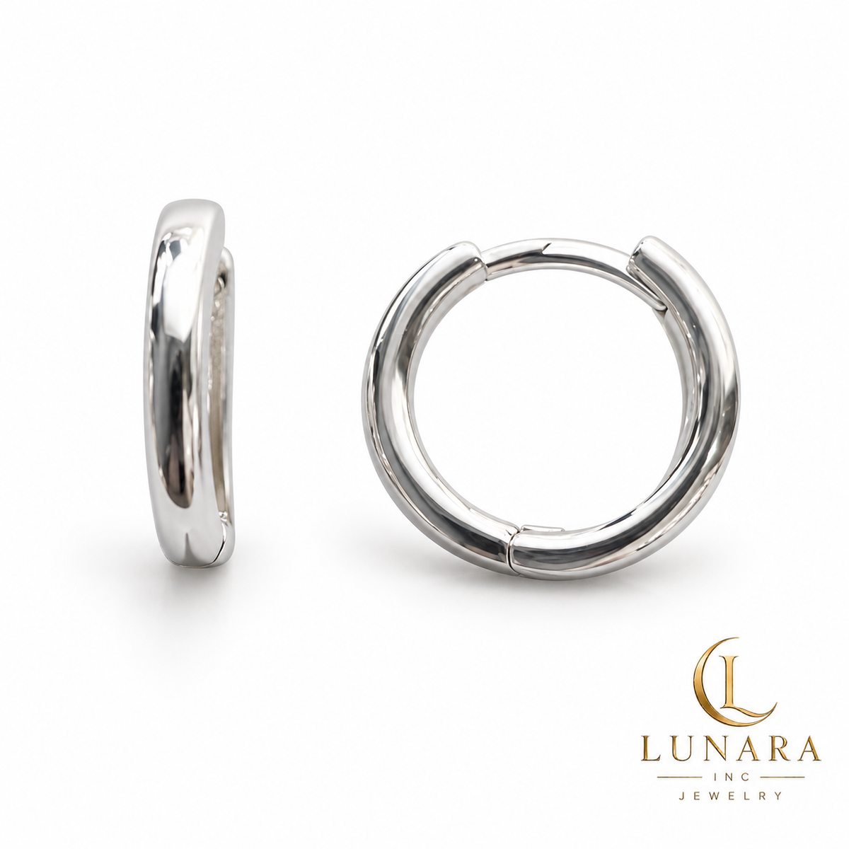 Classic Silver Huggie Hoop Earrings
