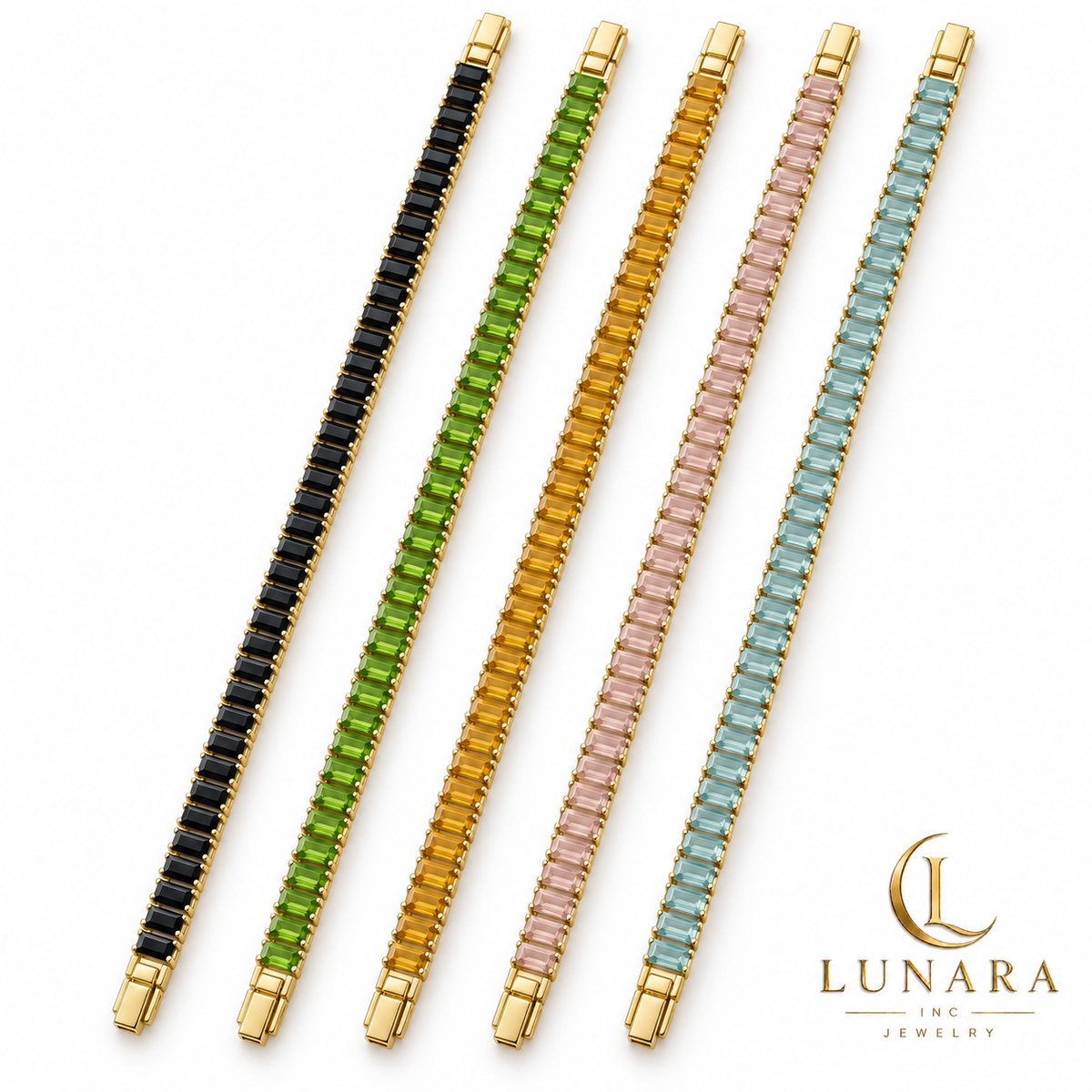 Multicolor Baguette Tennis Bracelet