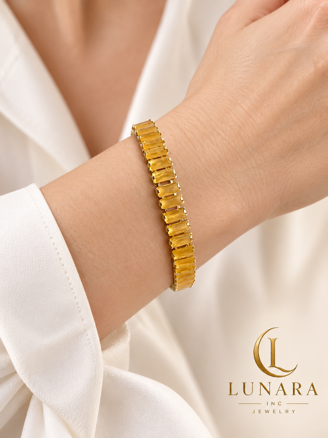 Multicolor Baguette Tennis Bracelet