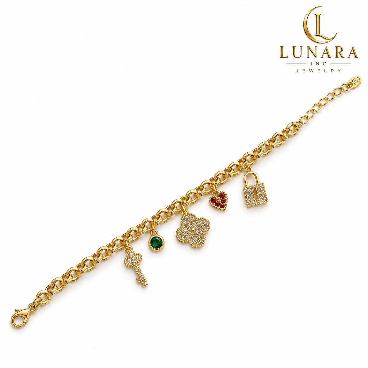 Golden Treasures Five-Charm Bracelet