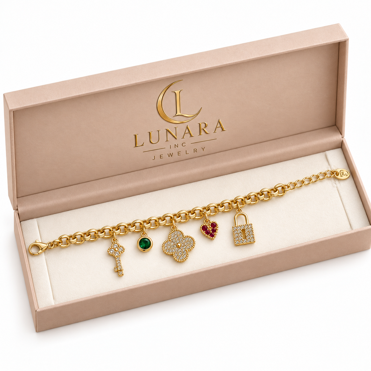 Golden Treasures Five-Charm Bracelet