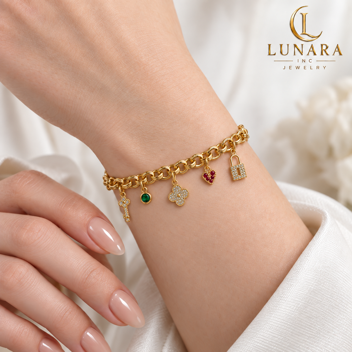 Golden Treasures Five-Charm Bracelet