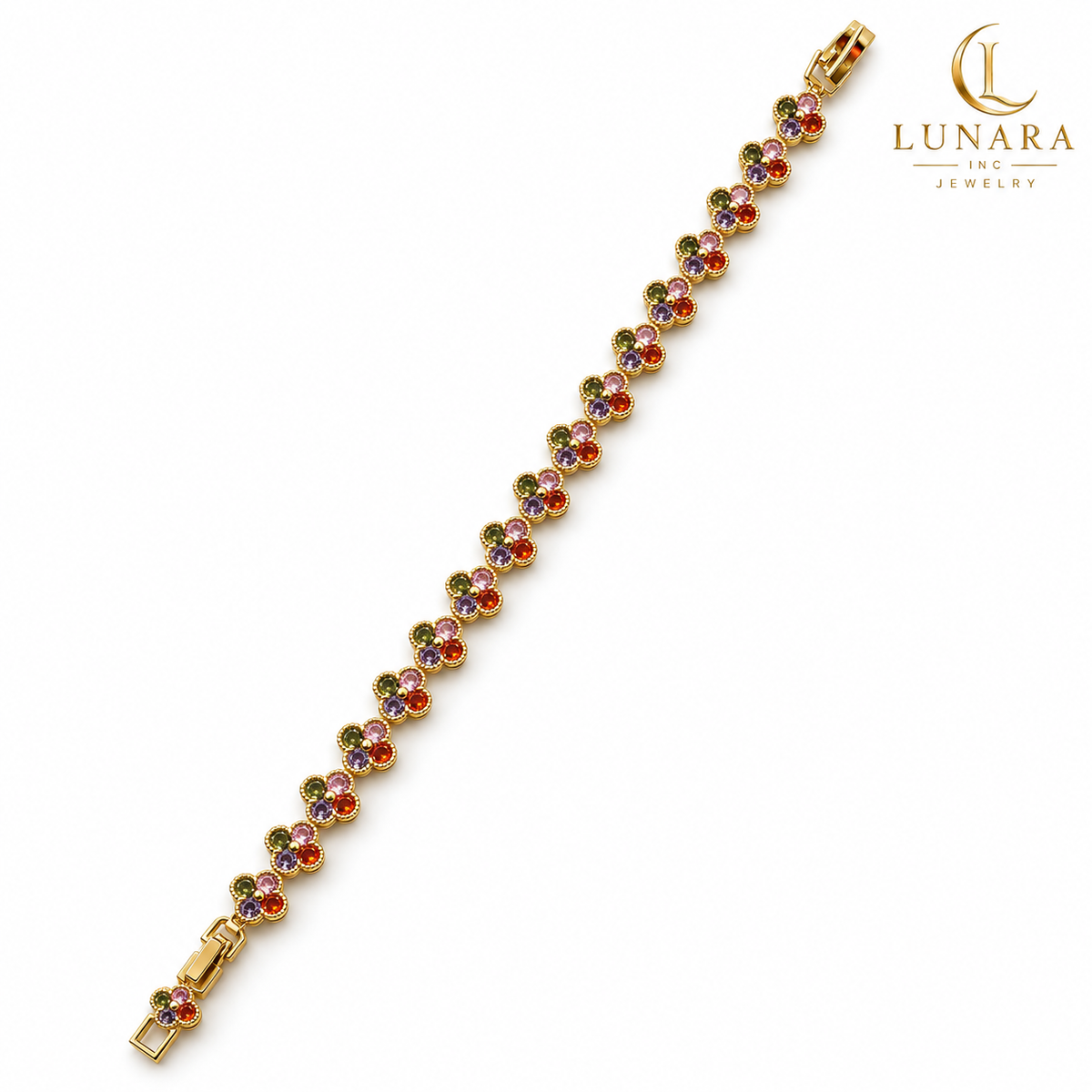 Multicolor Four-Petal Garden Bracelet